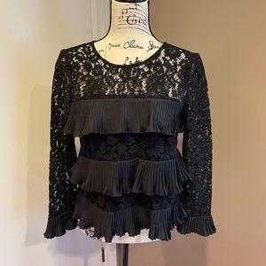 J.Crew pleated tiered lace top